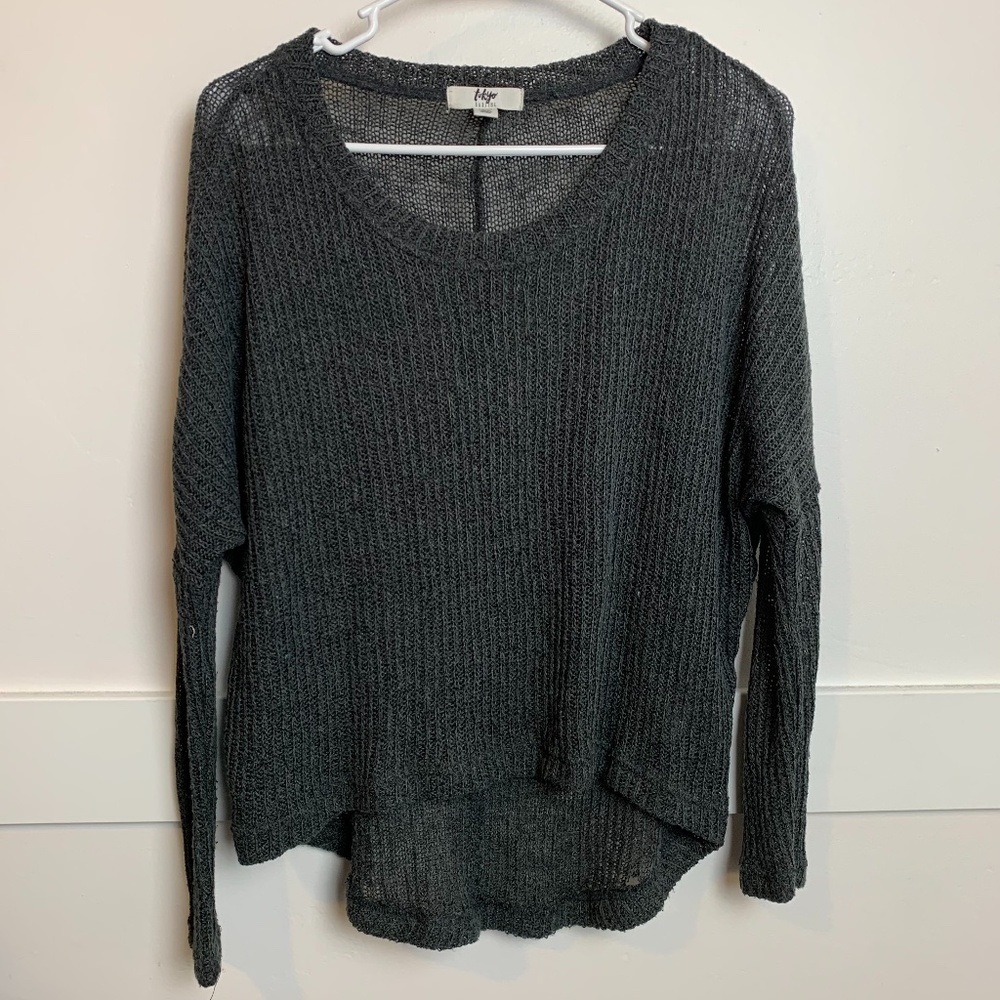 Tokyo Darling Dark Gray Hi-Low Pullover Sweater